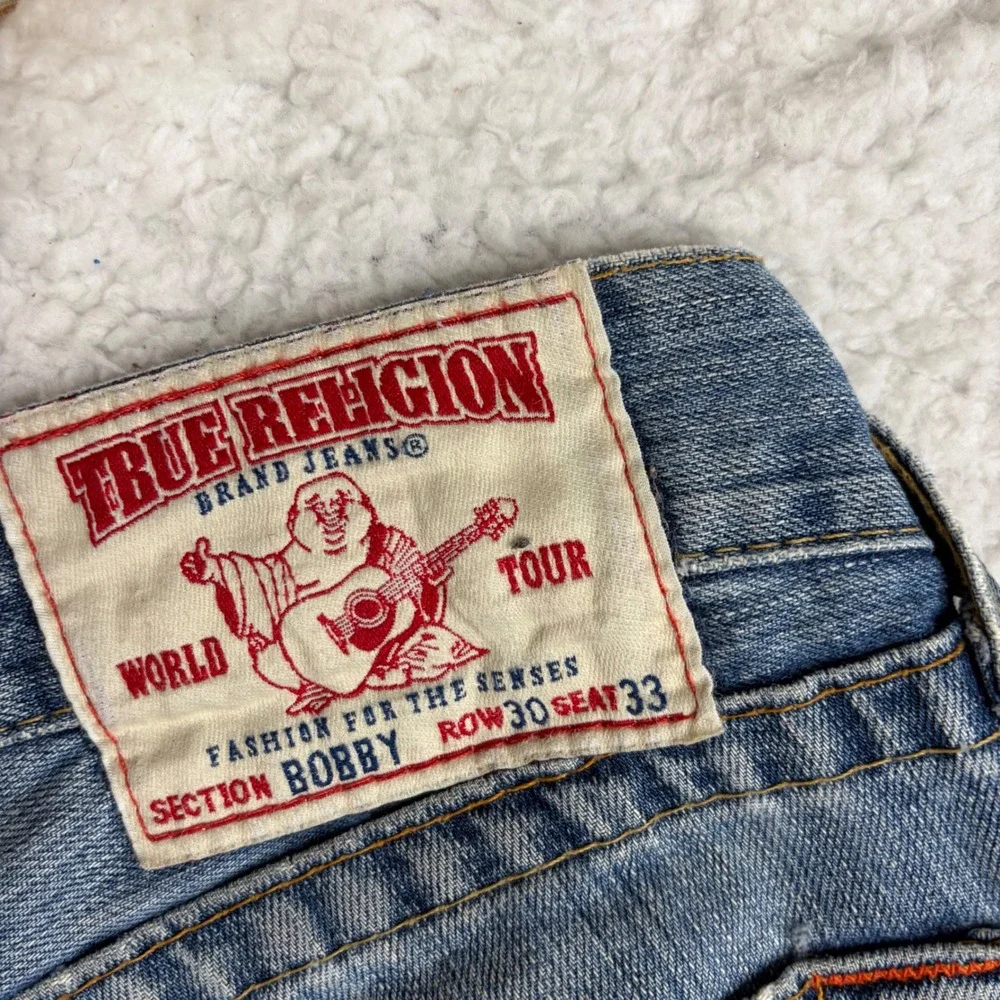 True Religion Bobby Straight Leg Jeans Mens 33x33 Blue Denim Made in USA